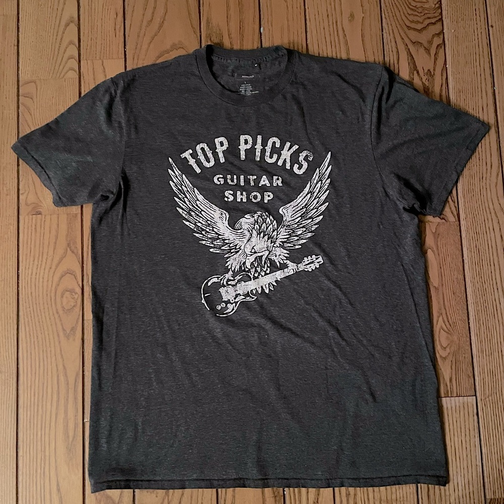 Mens Guitar Top Picks Guitar Shop Tee Size Large